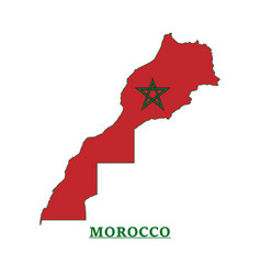 Morocco National Flag Map