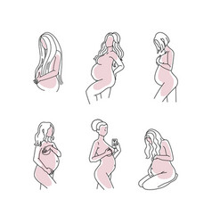 Pregnant Line Art Women Collection