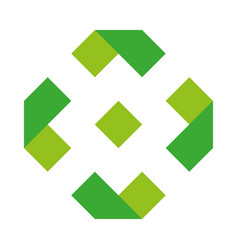 Unusual Green Octagon Logo With A Square