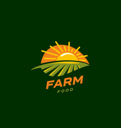 Agriculture Farm Field Icon With Rural Landscape