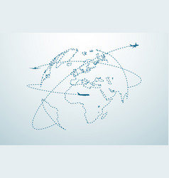 Airplane Line Path With Map