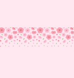 Cherry Blossom Banner Background Falling Petals