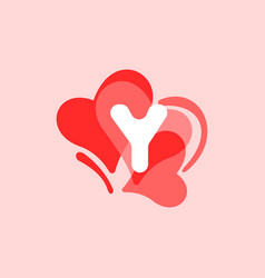 Letter Y Heart Logo Icon Design Template Elements