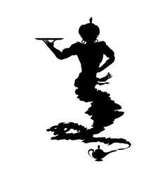 Silhouette Waiter Arabic Genie Isolated Jinn