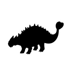 Ankylosaurus Dinosaur Black Silhouette Flat