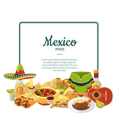 Cartoon Mexican Food Below Frame With Place