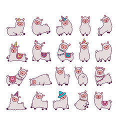 Cute Kawaii Little Llama Cartoon Funny Alpaca