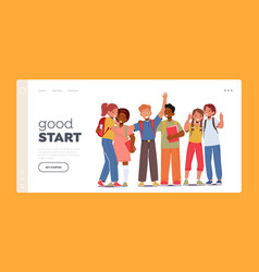 Back To School Landing Page Template Pupils Boys