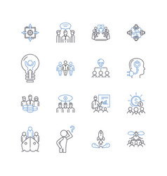 Collaboration Institution Line Icons Collection