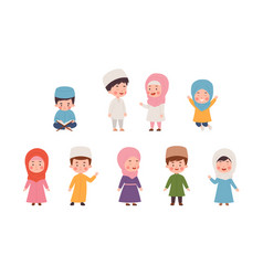 Muslim Children Set Of Cartoon