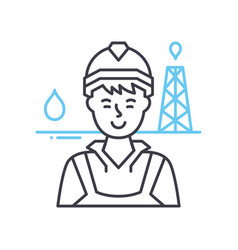 Rig Worker Line Icon Outline Symbol