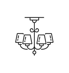 Chandelier Lamp Or Ceiling Light Fixture Line Icon