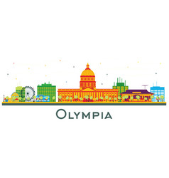 Olympia Washington City Skyline With Color