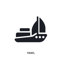 Black Yawl Isolated Icon Simple Element From