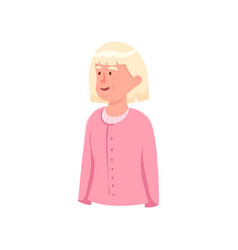 Cute Old Woman Avatar With White Hair Pink Clothes