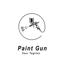 Painting Logo Design Template Spray Gun