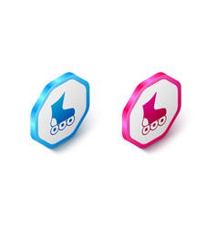 Isometric Roller Skate Icon Isolated On White