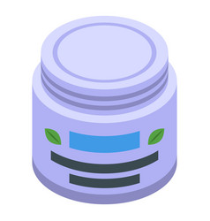 Face Cream Jar Icon Isometric Asian Girl