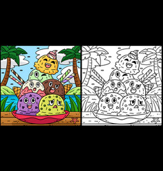 Ice Cream Tower Coloring Page Colored