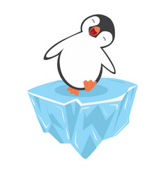 Penguin Happy On Ice Floe Cartoon