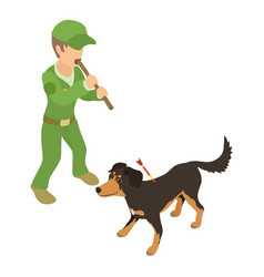 Pet Vaccination Icon Isometric Man With