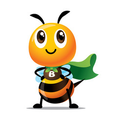 Superhero Cute Bee With Green Cloak