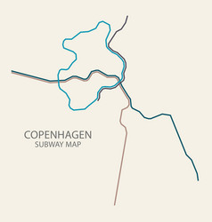 Copenhagen City Subway Map Colored