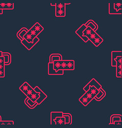 Red Line Cyber Security Icon Isolated Seamless