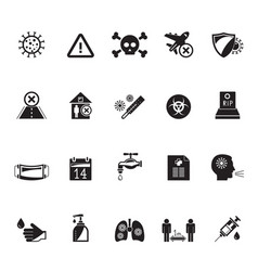 Silhouette Coronavirus Pandemic Icons