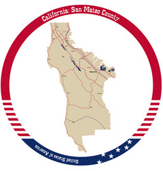 Map Of San Mateo County In California Usa