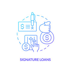 Signature Loans Blue Gradient Concept Icon