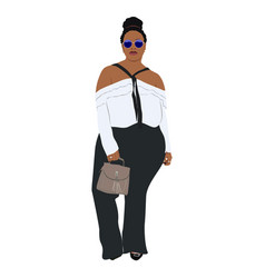 Stylish Curvy Black Woman In Office Look