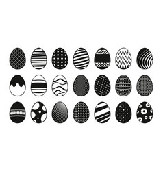 Easter Eggs Black Icons Abstract Decorative