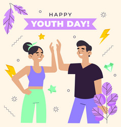 Flat International Youth Day Posts Set