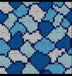 Knitting Seamless Scrappy Pattern In Blue