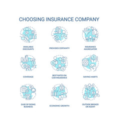 Choosing Insurance Company Turquoise Concept