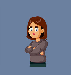 Displeased Woman Feeling Unhappy Cartoon