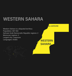 Highly Detailed Western Sahara Map With Flag