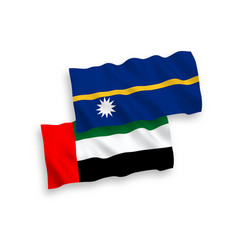 Flags Of Republic Of Nauru And United Arab