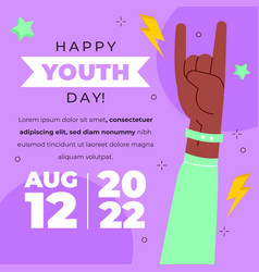 Flat International Youth Day Posts Set