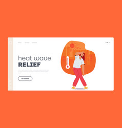 Heat Wave Relief Landing Page Template Woman