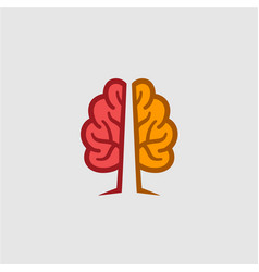 Modern Style Mind And Tree Logo Template