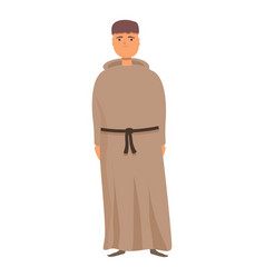 Monk Pastor Icon Cartoon Sage Meditate