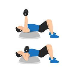 Bosu Ball Chest Dumbbell Press Flat