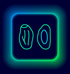 Glowing Neon Line Date Fruit Icon Isolated