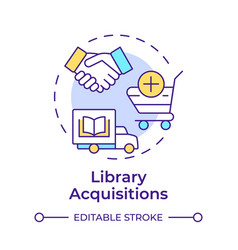 Library Acquisitions Multi Color Concept Icon