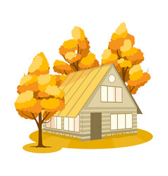 Autumn House Surrounded By Trees