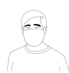 Coloring Pages - People With Mask Character Hand