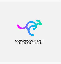 Kangaroo Line Logo Template Design