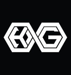 Kg Logo Monogram With Hexagon Template